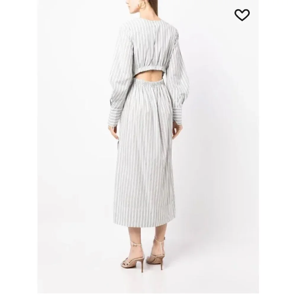 STAUD cut-out stripe shirt dress - Picture 4 of 5